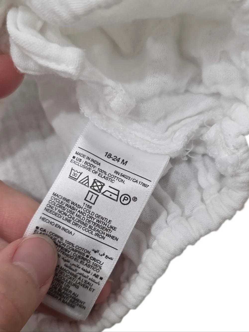 Old Navy White Button-Front Cotton Cinched Muslin Top 18-24 Months